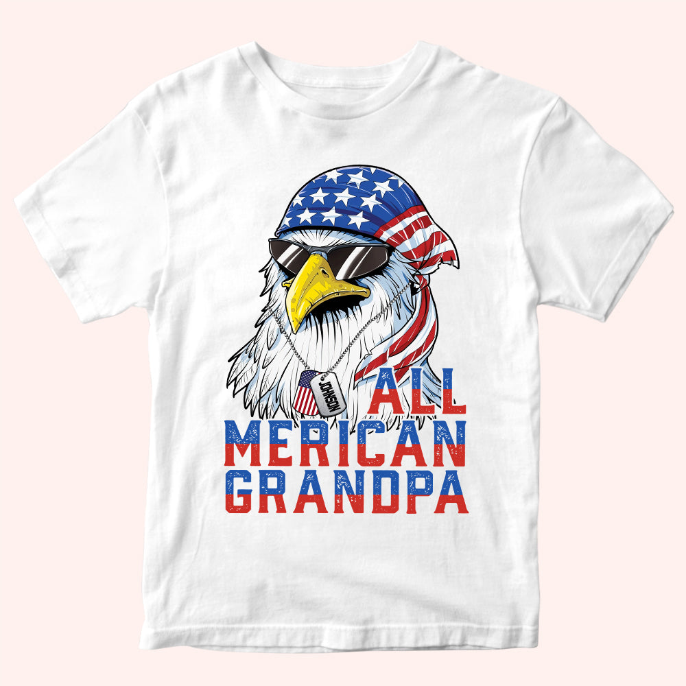 Veteran Custom Shirt All Merican Grandpa Personalized Gift For Fourth Of July