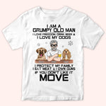 Dog Custom Shirt Grumpy Old Man Love Dogs Protect Family Personalized Gift