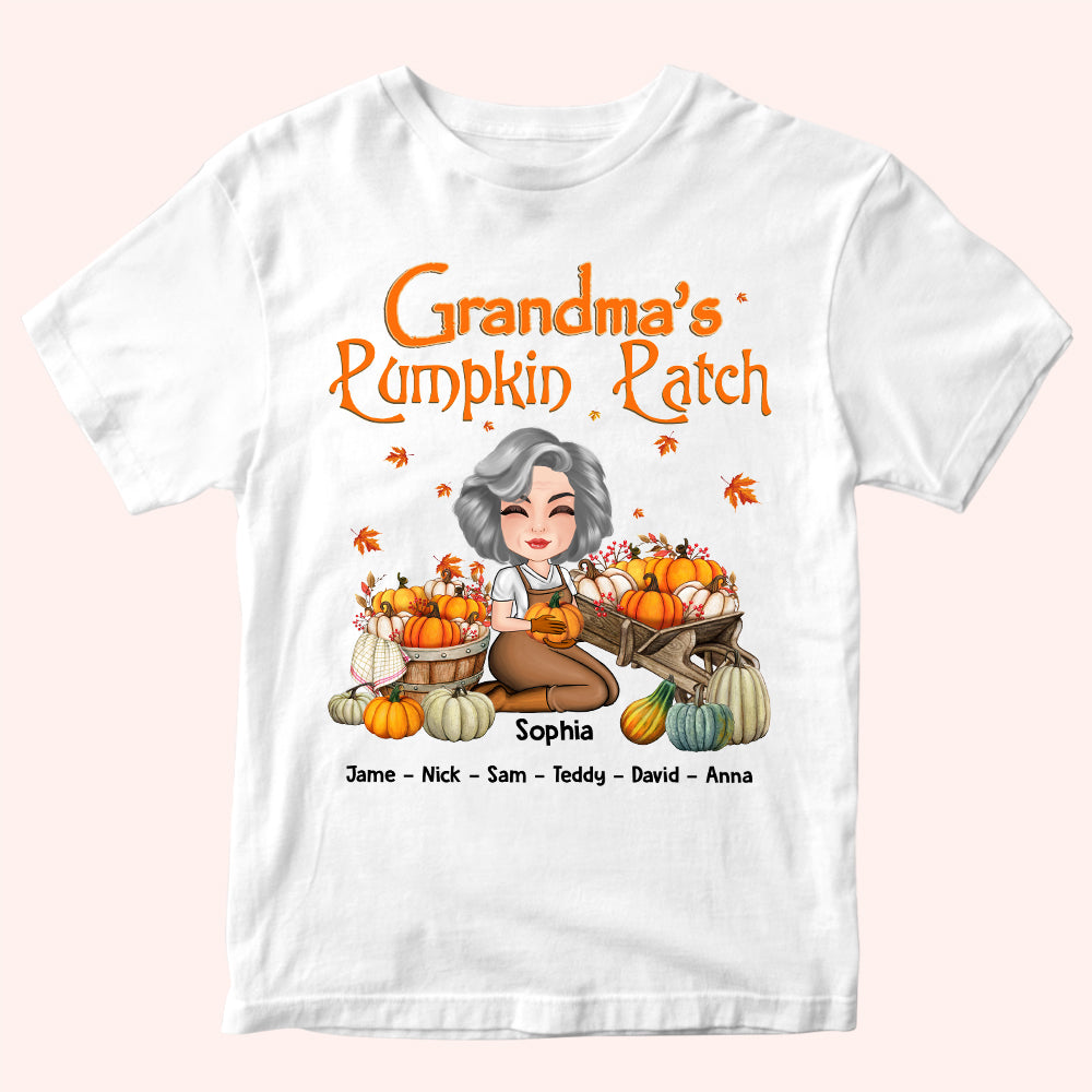 Halloween Custom Shirt Grandma's Pumpkin Patch Personalized Gift