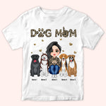 Dog Mom Custom Shirt Leopard Personalized Gift For Dog Lover