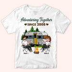 Camping Couple Custom Shirt Adventuring Together Since Personalized Anniversary Gift For Him Her