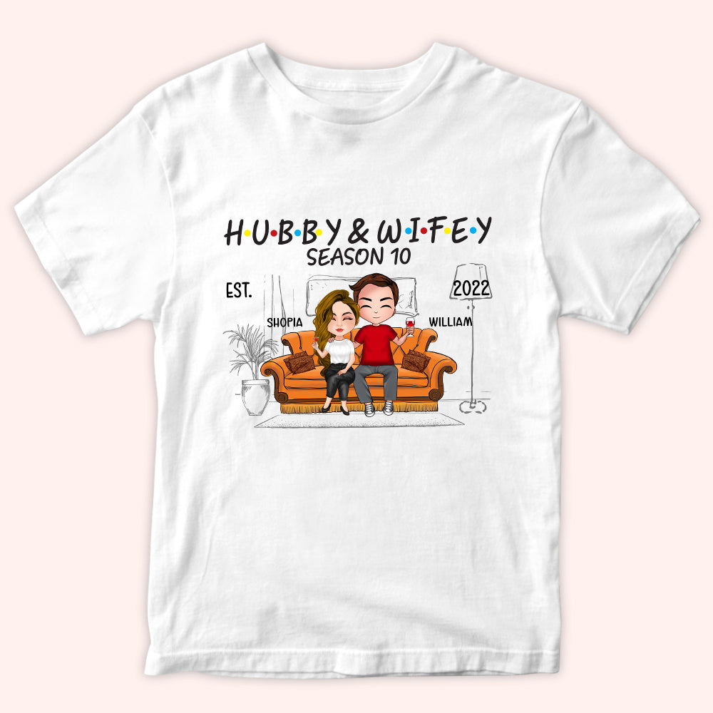 Married Couple Custom Shirt Hubbey & Wifey Personalized Gift