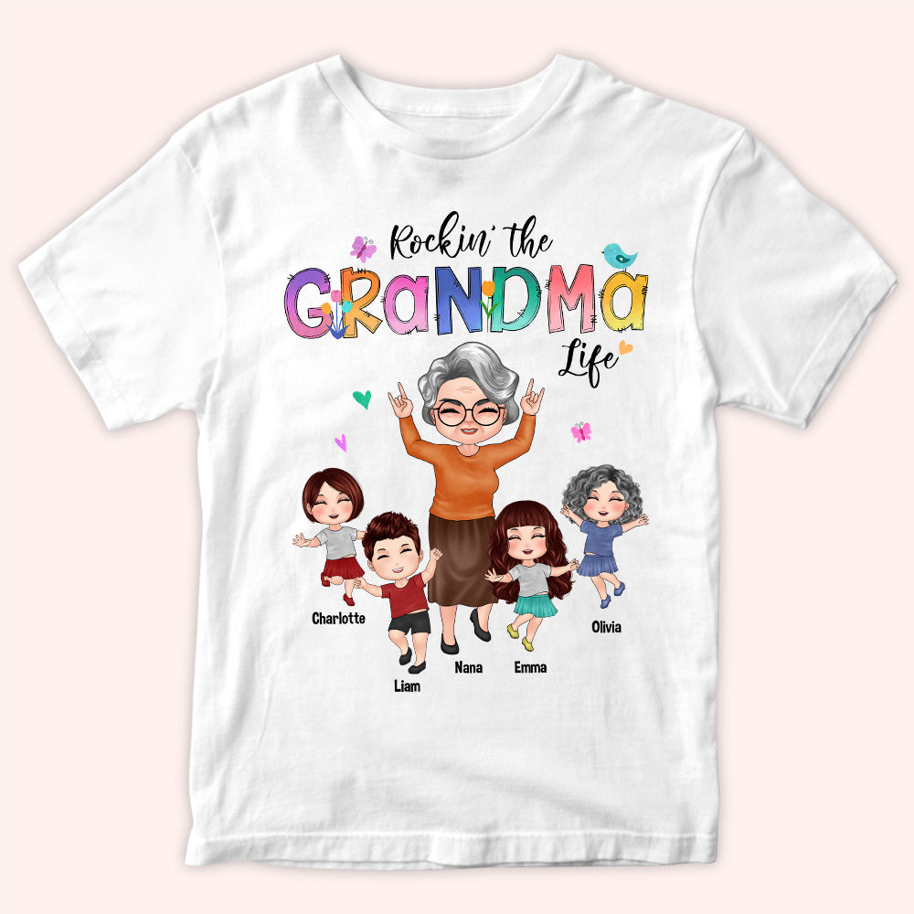 Grandma Custom Shirt Rocking The Grandma Life Personalized Gift