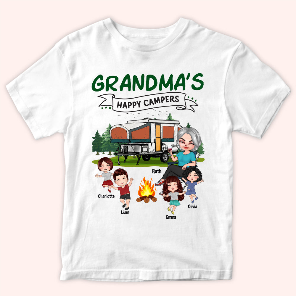 Camping Custom Shirt Grandma's Happy Campers Personalized Gift