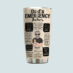 Dad Custom Tumbler Dad's Emergency Jokes Personalized Father's Day Gift