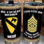 Army Veteran Custom Tumbler Proudly Served Personalized Gift