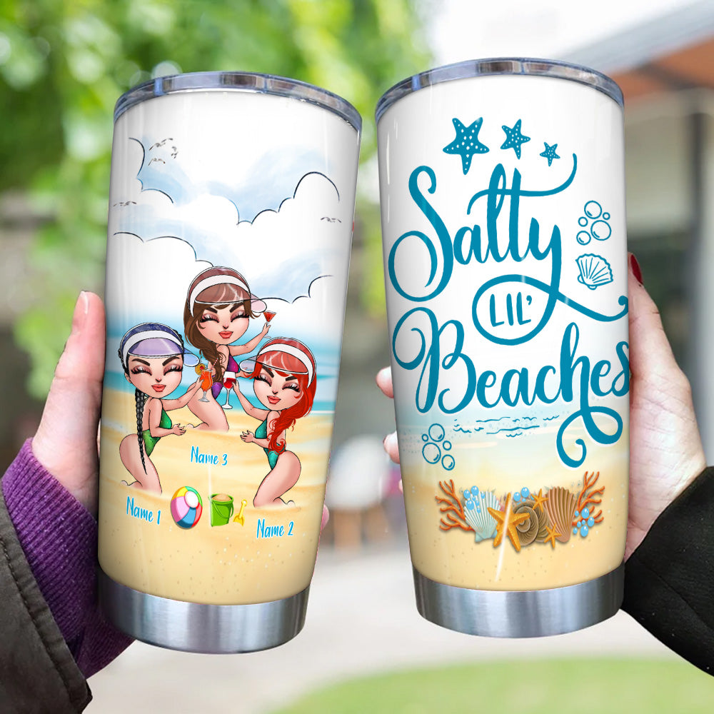 Bestie Custom Tumbler Salty Lil Beaches Personalized Gift