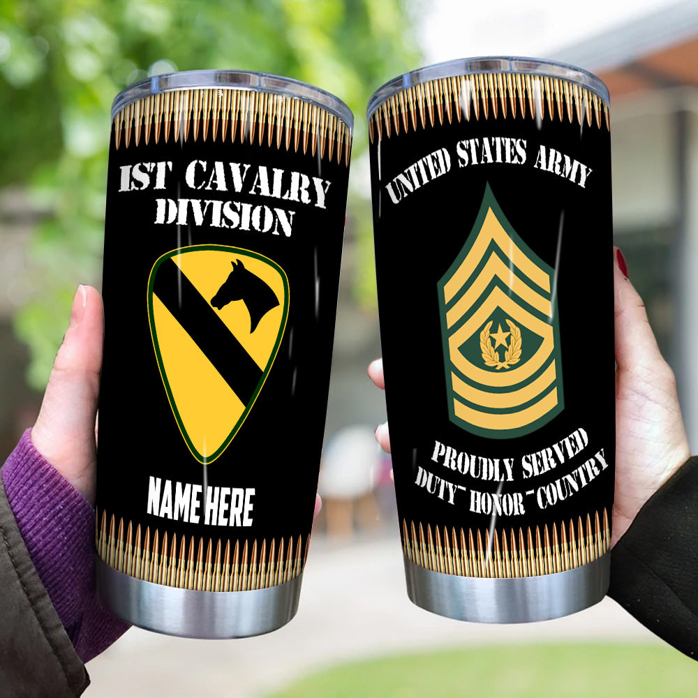 Army Veteran Custom Tumbler Proudly Served Personalized Gift