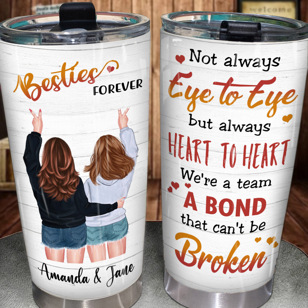 Bestie Custom Tumbler Besties Forever We're A Team Personalized Best Friend Gift