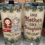 Yoga Custom Tumbler Like Mother Like Daughter Oh Crap Personalized Gift