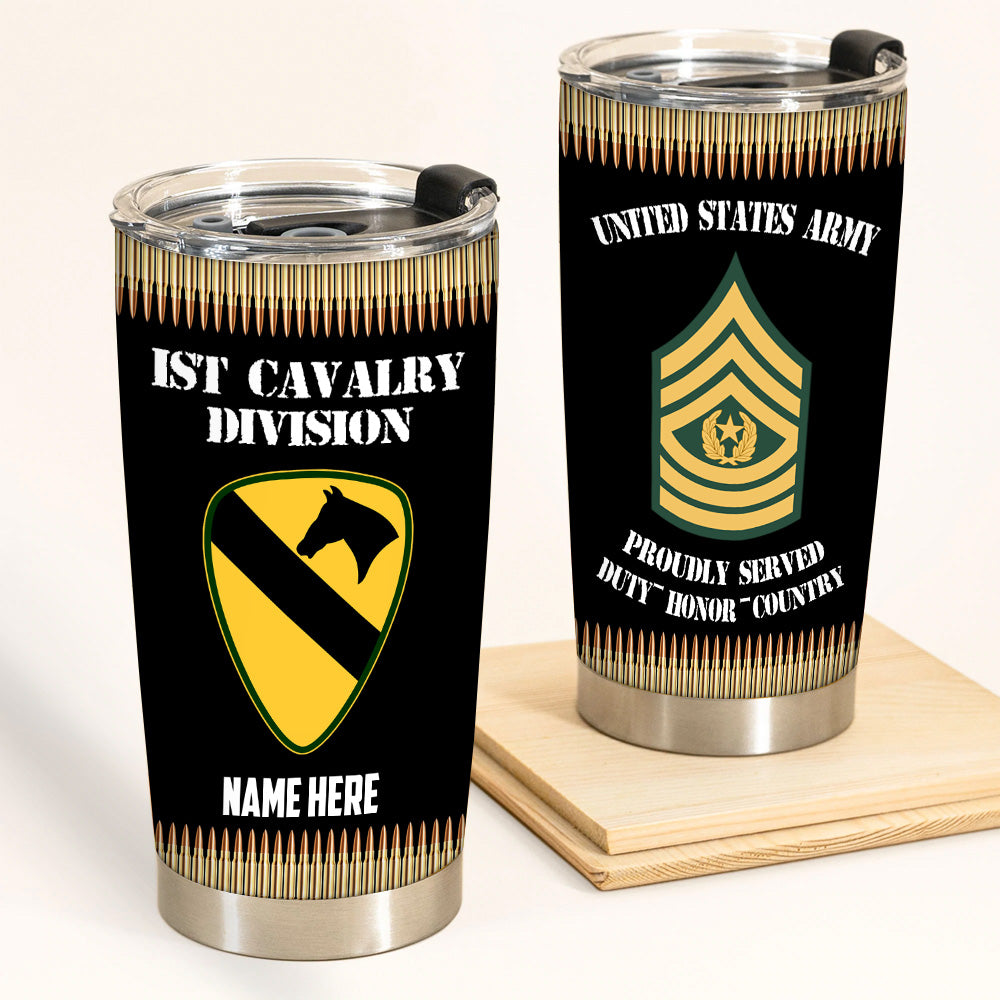 Army Veteran Custom Tumbler Proudly Served Personalized Gift