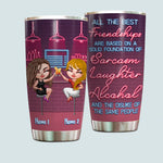 Bestie Custom Tumbler All The Best Friendships Are We Drunk Doll Neon Personalized Best Friend Gift