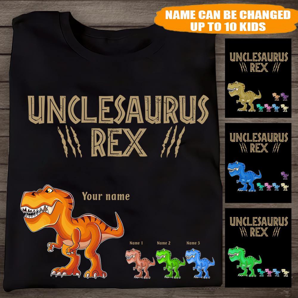 Uncle Custom T Shirt Unclesaurus Rex Father's Day Personalized Gift - PERSONAL84