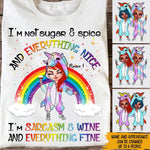 Unicorn Custom Shirt I'm Sarcasm & Wine And Everything Fine Personalized Best Friend Gift - PERSONAL84
