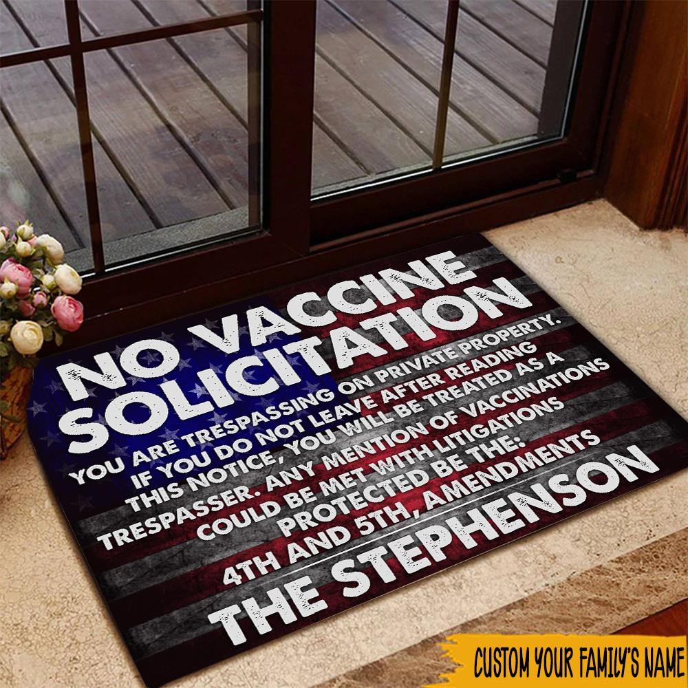 Vaccinated Custom Doortmat No Solicitation - PERSONAL84