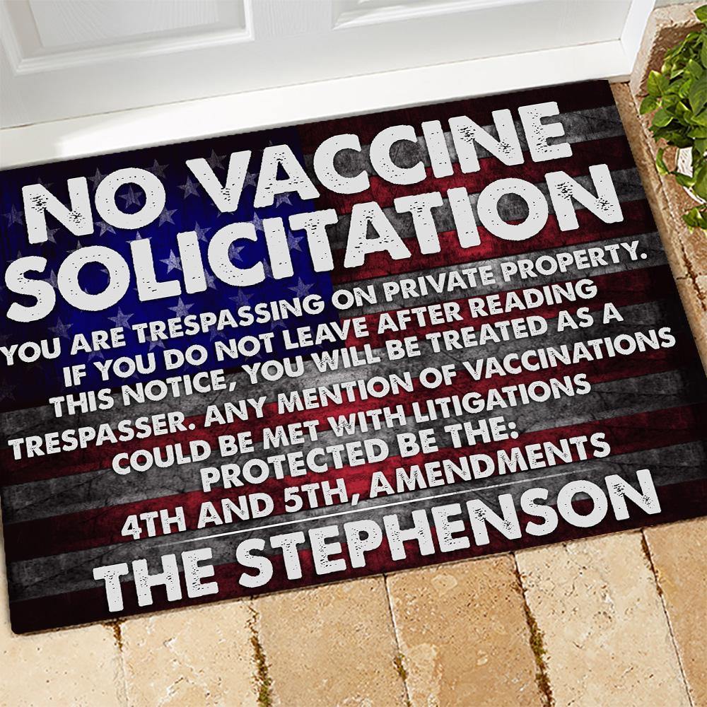 Vaccinated Custom Doortmat No Solicitation - PERSONAL84