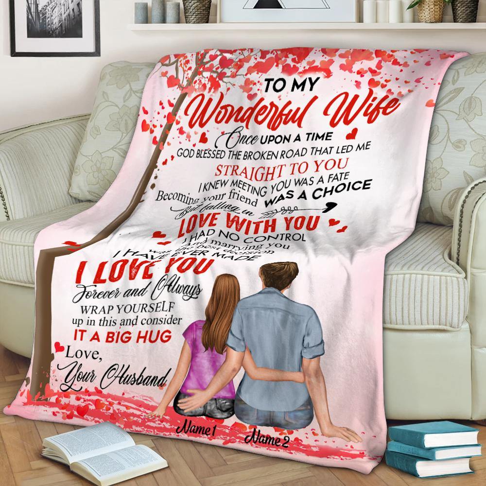 Valentine's Day Custom Blanket God Blessed The Broken Road That Lead Me Straight To You Couple Personalized Gift - PERSONAL84