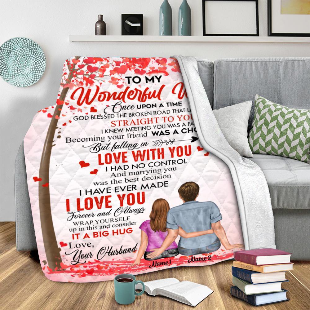 Valentine's Day Custom Blanket God Blessed The Broken Road That Lead Me Straight To You Couple Personalized Gift - PERSONAL84