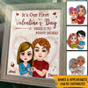 Valentines Day Custom Poster It&#39;s Our First Valentine&#39;s Day Personalized Valentine&#39;s Day Gift For Couple