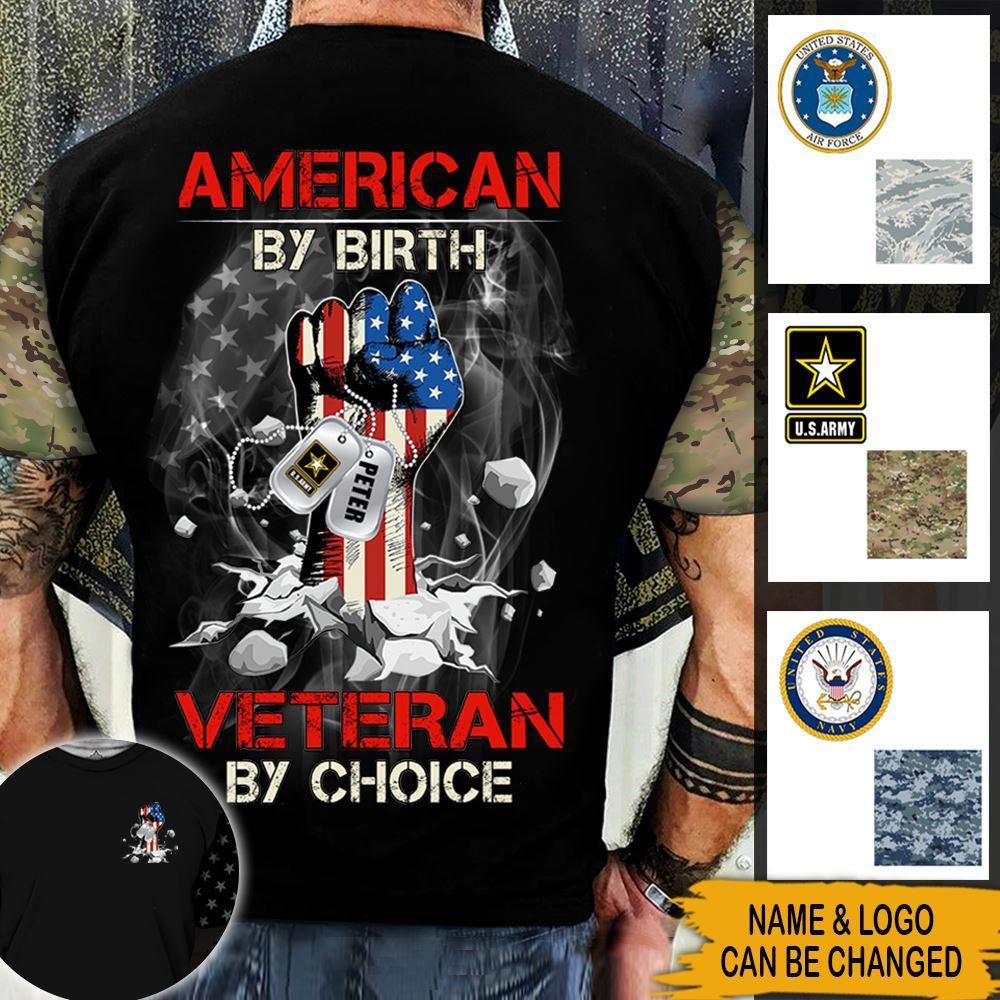 Veteran Custom All Over Printed Shirt Punching American By Birth Veteran By Choice Personalized Gift - PERSONAL84