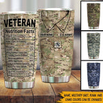 Veteran Custom All Over Printed Tumbler Veteran Nutrition Facts Personalized Gift - PERSONAL84