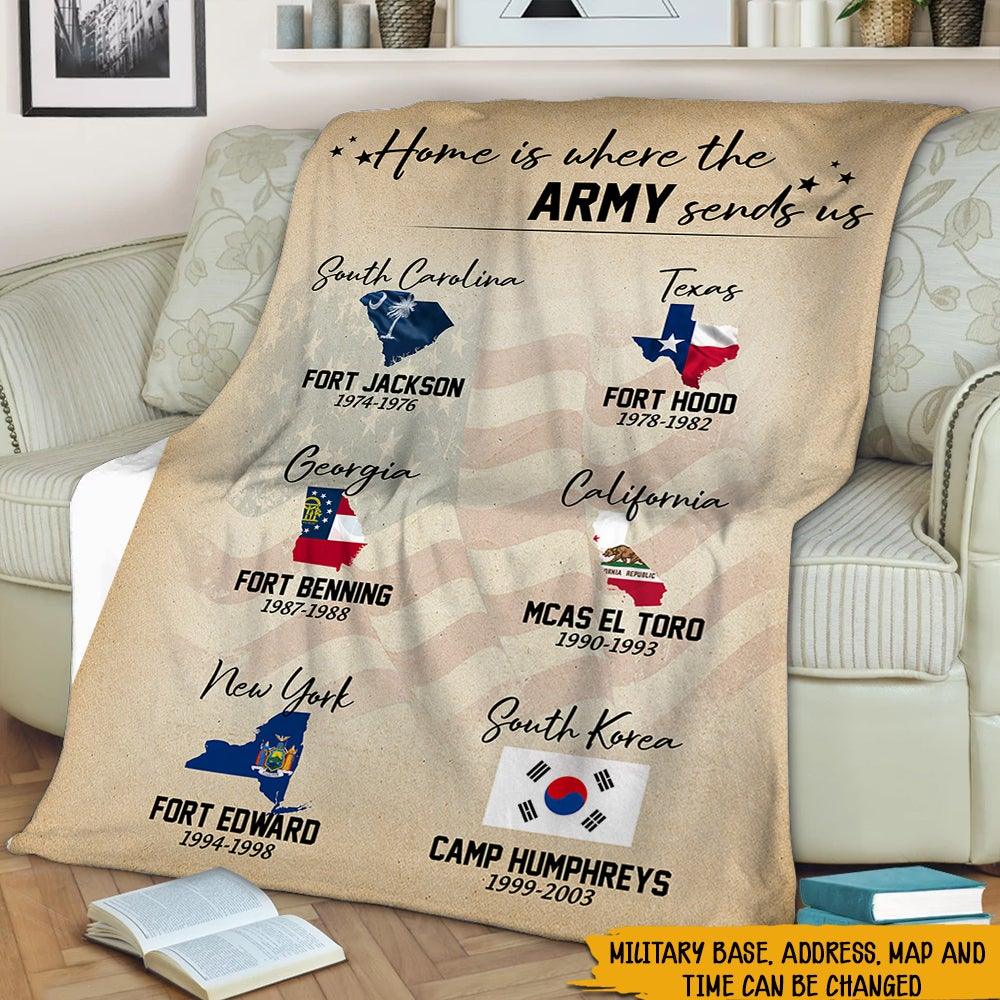 Veteran Custom Blanket Home Is Where The Army Send Us Personalized Gift - PERSONAL84