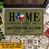 Veteran Custom Doormat Home is where the Army send us Personalized Gift - PERSONAL84