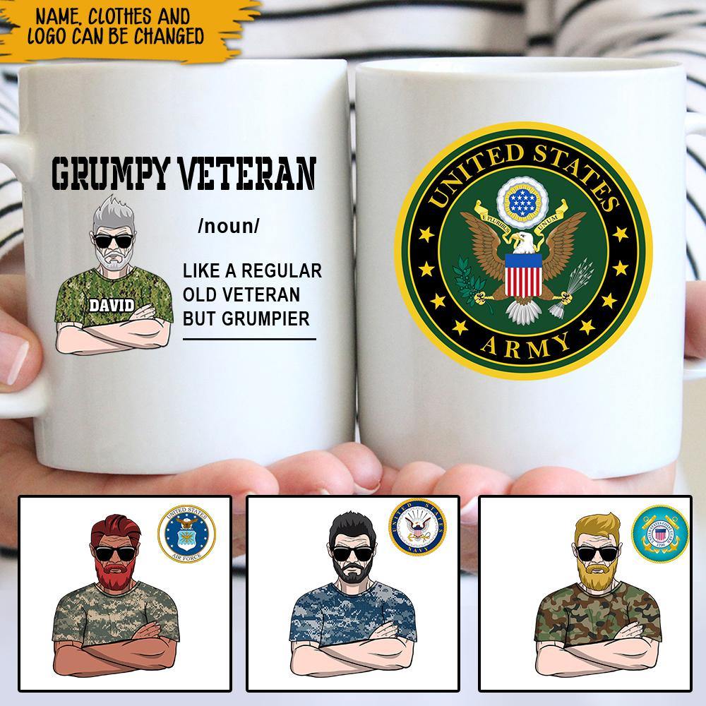 Veteran Custom Mug Grumpy Veteran Like A Regular Old Veteran But Grumpier Personalized Gift - PERSONAL84