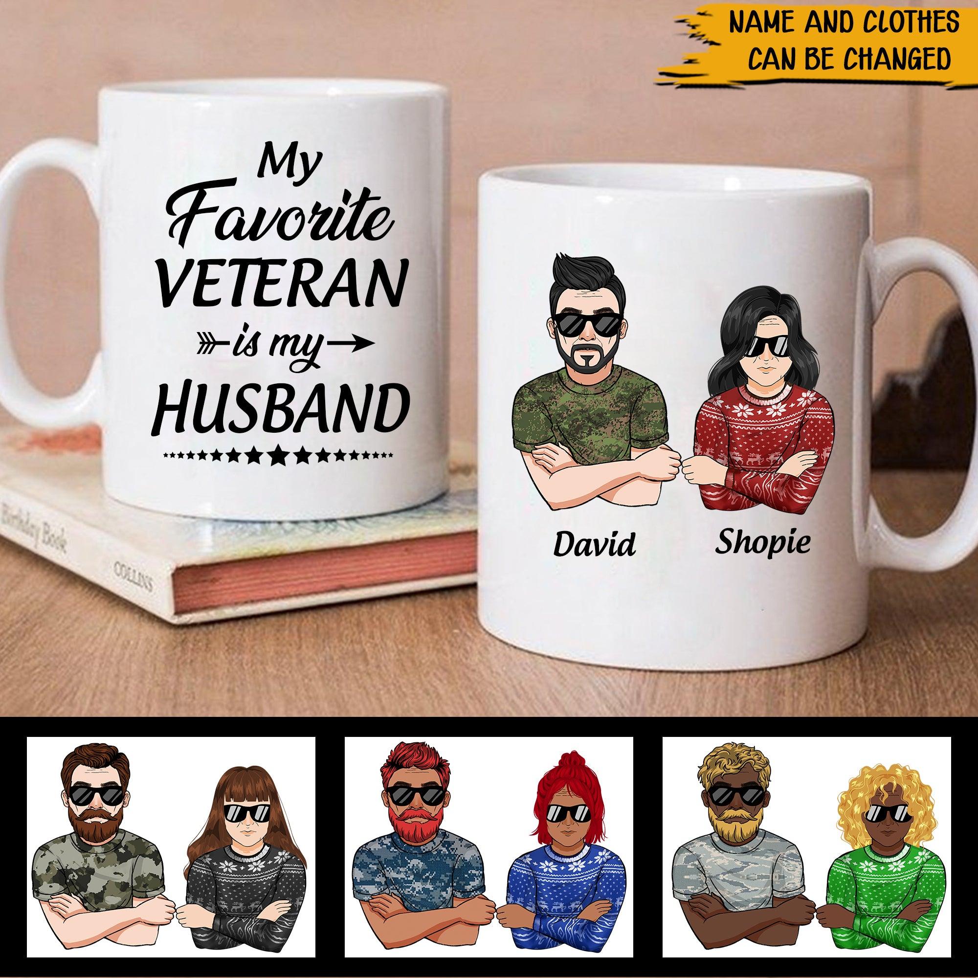 Veteran Custom Mug My Favorite Veteran Is My Husband Personalized Gift - PERSONAL84