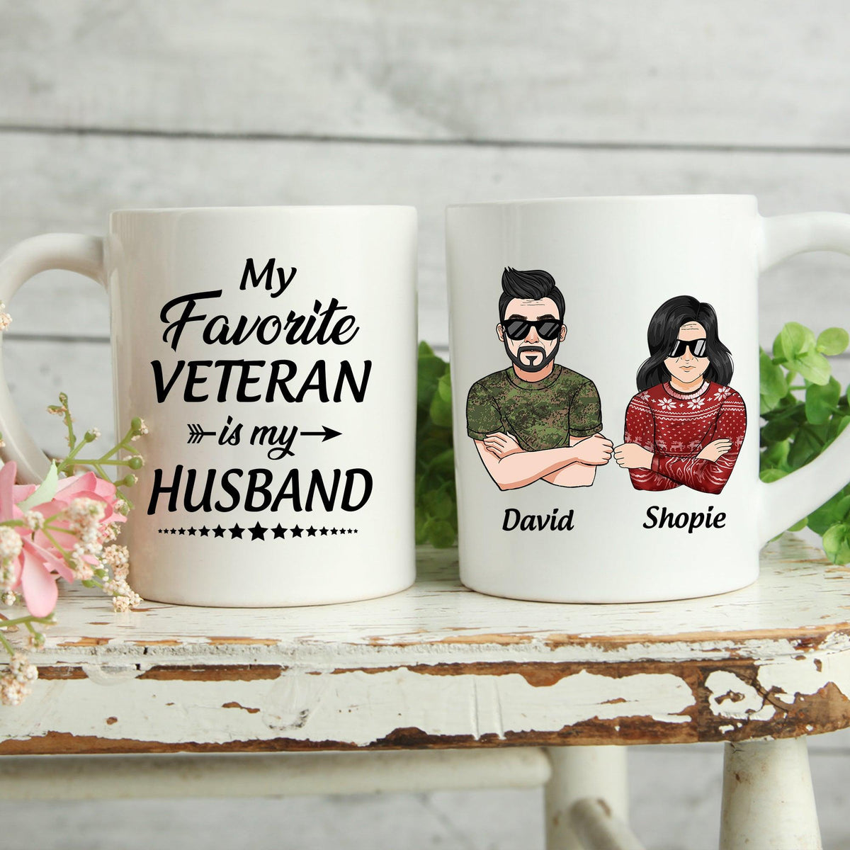 Veteran Custom Mug My Favorite Veteran Is My Husband Personalized Gift - PERSONAL84