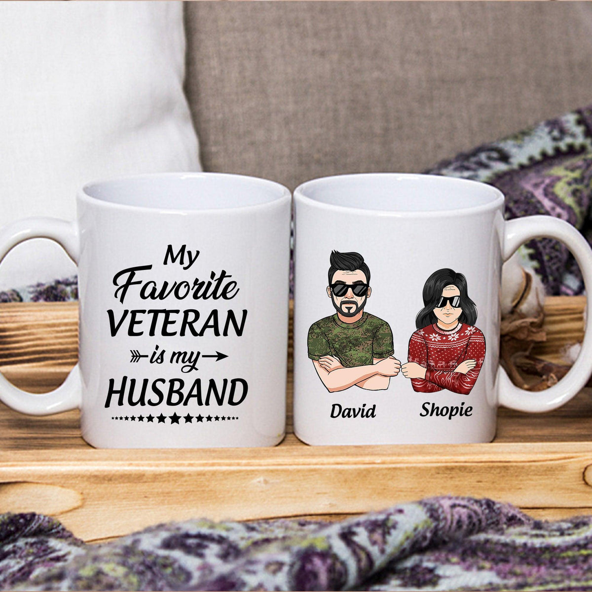 Veteran Custom Mug My Favorite Veteran Is My Husband Personalized Gift - PERSONAL84