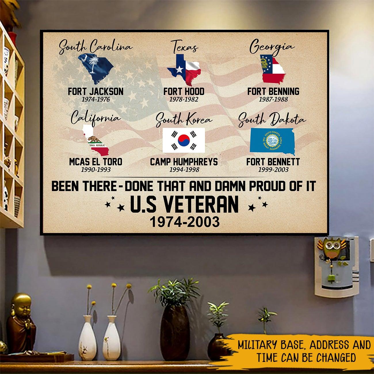 Veteran Custom Poster Served In Military Bases Personalized Gift - PERSONAL84