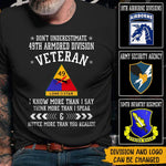 Veteran Custom Shirt Military Division Personalized Gift - PERSONAL84