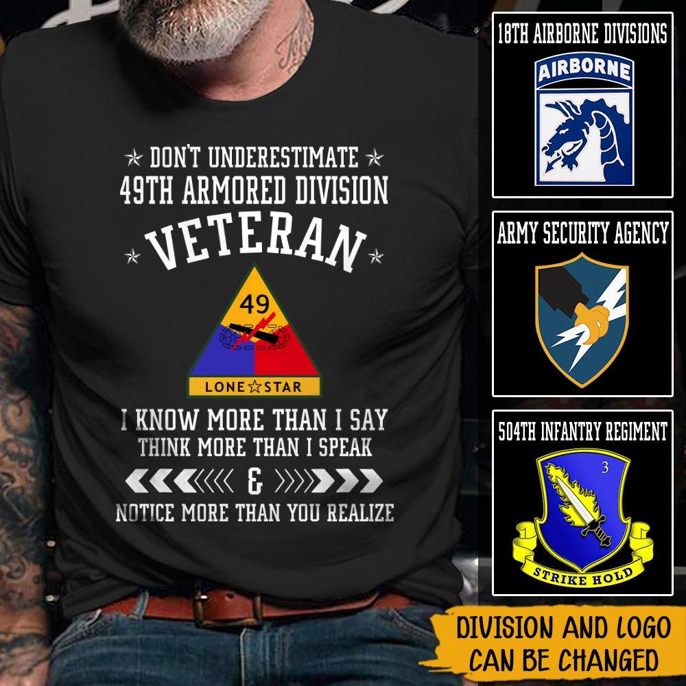Veteran Custom Shirt Military Division Personalized Gift - PERSONAL84