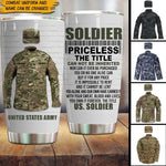 Veteran Custom Tumbler Priceless The Tittle Personalized Gift