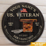 Veteran Custom Wooden Sign Best Vet Drink Whisky Personalized Gift - PERSONAL84