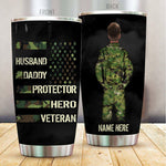 Veteran Father's Day Custom Tumbler Husband Daddy Protector Personalized Gift - PERSONAL84