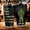 Veteran Father&#39;s Day Custom Tumbler Husband Daddy Protector Personalized Gift - PERSONAL84