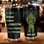 Veteran Father's Day Custom Tumbler Husband Daddy Protector Personalized Gift - PERSONAL84