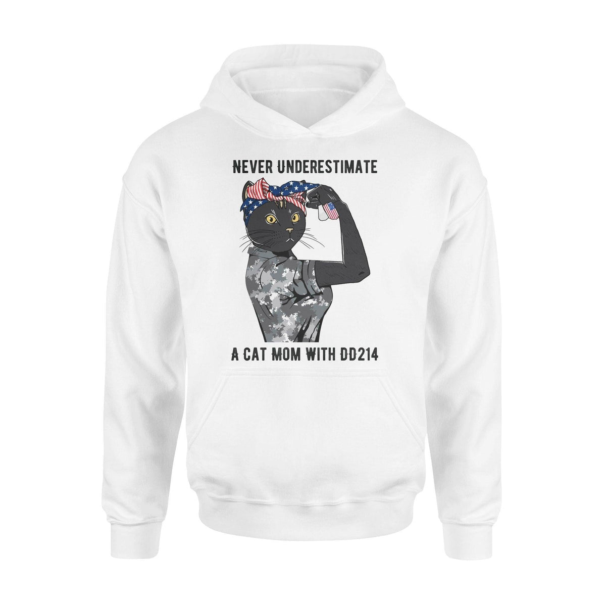 Veteran Never Underestimate A Cat Mom With DD214 - Standard Hoodie - PERSONAL84