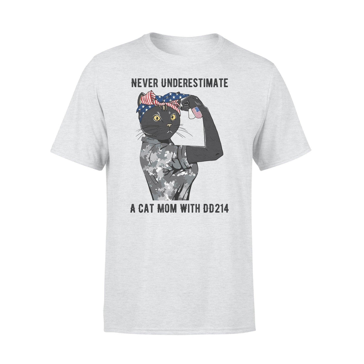 Veteran Never Underestimate A Cat Mom With DD214 - Standard T-shirt - PERSONAL84