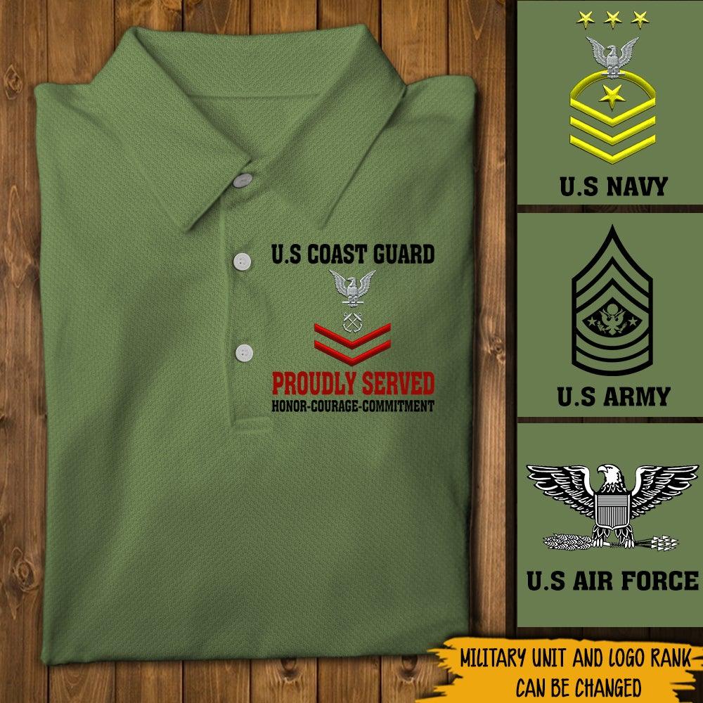 Veteran's Day Custom Polo Shirt Proudly Served Personalized Gift - PERSONAL84