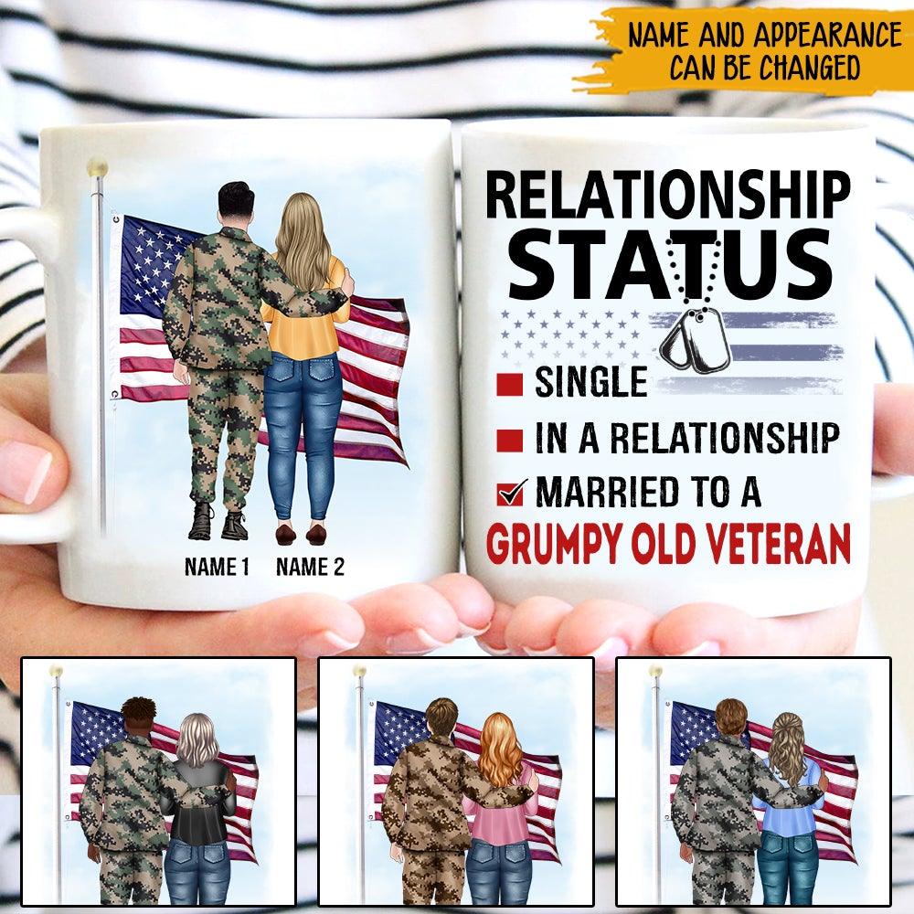 Veteran's Wife Custom Mug Relationship Status Personalized Gift - PERSONAL84