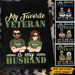 Veteran's Wife Custom Shirt My Favorite Veteran Is My Husband Personalized Gift - PERSONAL84