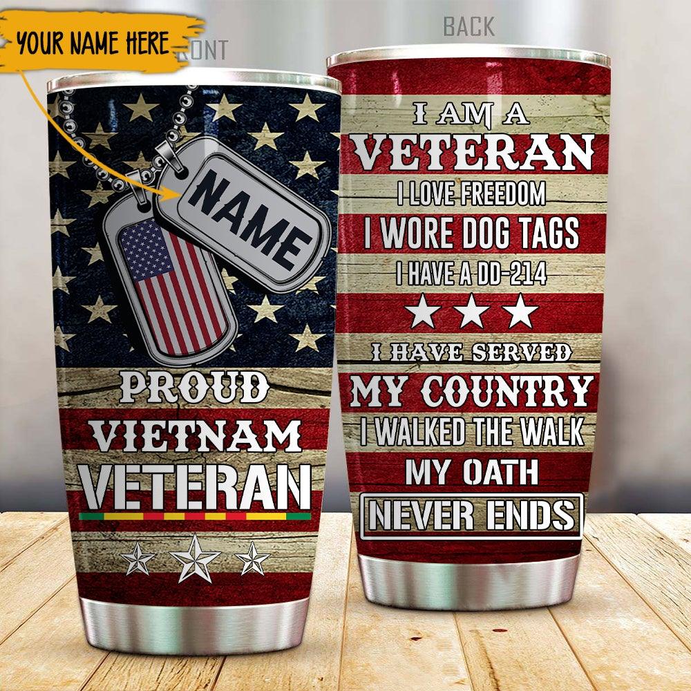 tumbler handle - U.S. Military Vietnam Veteran - custom handmade USA