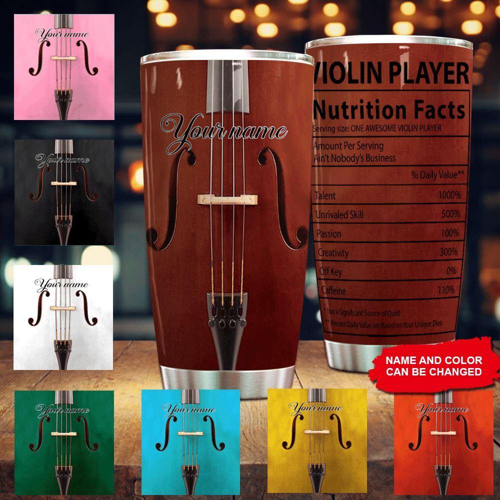 Violin Custom Tumbler Violin Player Nutrition Facts Personalized Gift - PERSONAL84