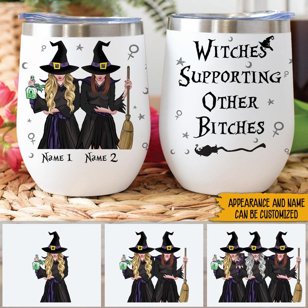 Witch Gift Custom Wine Tumbler Witch By Nature Personalized Best Frien -  PERSONAL84