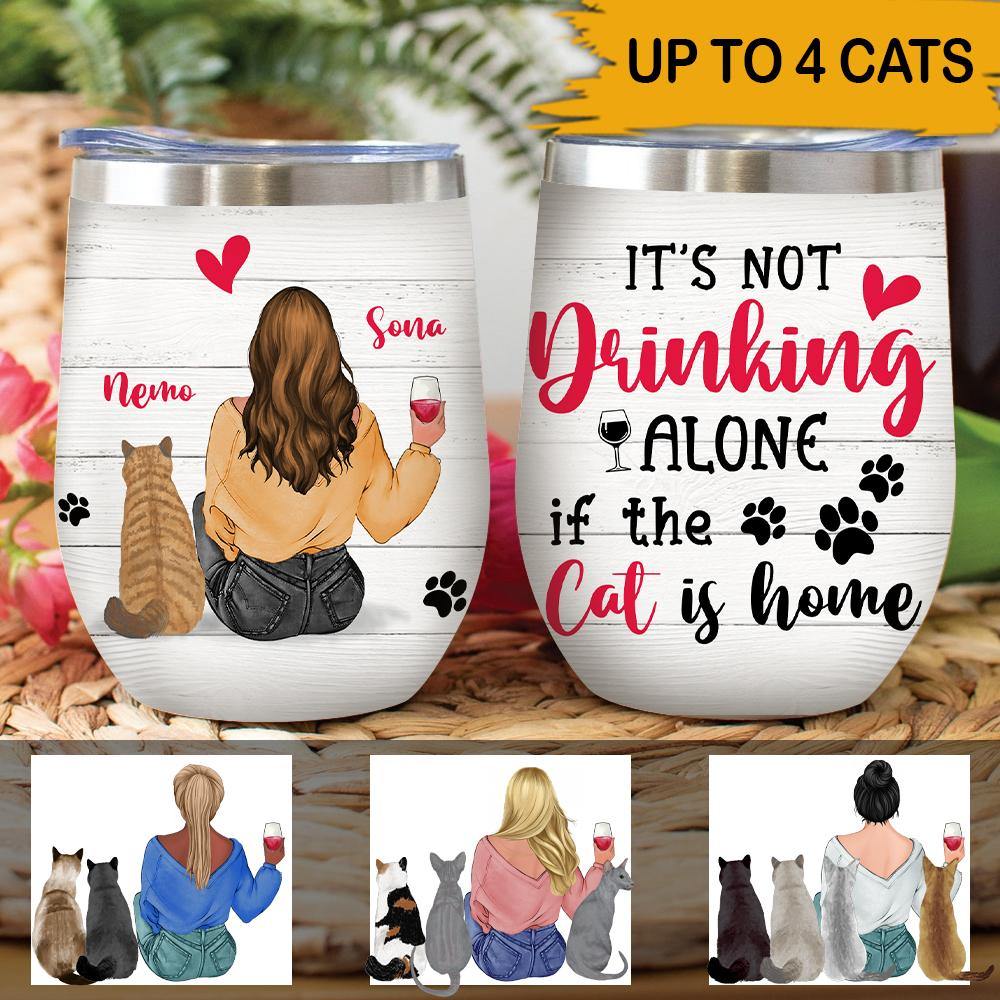 Wine Cat Lovers Custom Wine Tumbler That's What I Do I Read Books I Drink Wine And I Know Things Personalized Gift - PERSONAL84