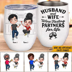 Wine Tasting Custom Wine Tumbler Husband And Wife Wine Tasting Partners For Life - PERSONAL84