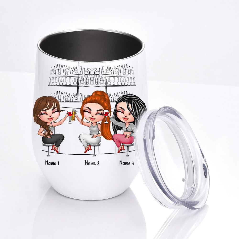 Bestie Custom Wine Tumbler I'm Not An Alcoholic But My Friends Are Personalized Best Friend Gift